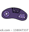 Bright purple joystick doodle drawing of a game 138047337
