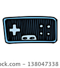 Doodle retro joystick from a game console, vector 138047338