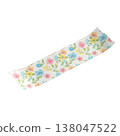 Watercolor floral pattern washi tape strip with colorful flowers 138047522