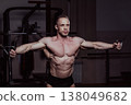 Bodybuilder training in the gym, aesthetic body 138049682