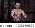 Bodybuilder training in the gym, aesthetic body 138049683