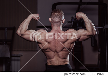 Bodybuilder posing in the gym, aesthetic body Bodybuilder posing in the gym, aesthetic body 138049688