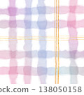 Gold Line Pink Purple Gradient Plaid Gingham Madras Check Hand Drawn Background Pattern Overlay 138050158