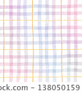Gold Line Pink Purple Gradient Plaid Gingham Madras Check Hand Drawn Background Pattern Overlay 138050159