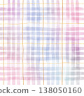 Gold Line Pink Purple Gradient Plaid Gingham Madras Check Hand Drawn Background Pattern Overlay 138050160