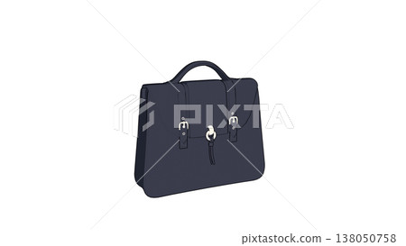 3D illustration of a black business bag 3D illustration of a black business bag 138050758