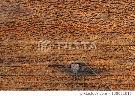 Detailed wooden surface with visible nail and strong grain texture, rustic abstract background, aged material with industrial character for design and construction concept Detailed wooden surface with visible nail and strong grain texture, rustic abstract background, aged material with industrial character for design and construction concept 138051015