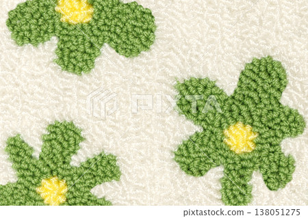 Green tufted floral rug accent Green tufted floral rug accent 138051275