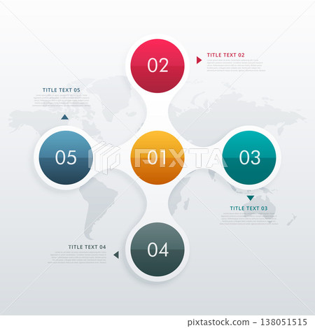 circle infographic template with five steps circle infographic template with five steps 138051515