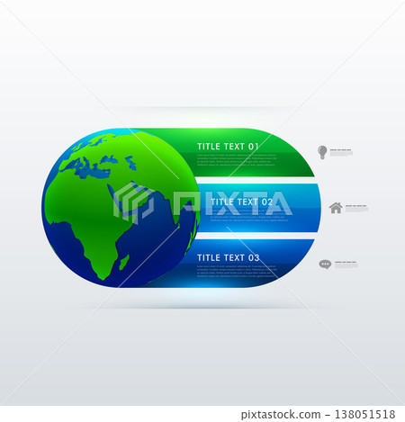 earth icon with three steps template earth icon with three steps template 138051518