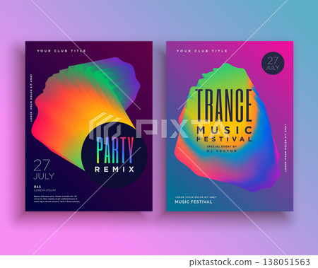 music party flyer template design with vibrant abstract shape 138051563