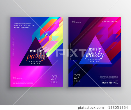 abstract club music party flyer template design 138051564