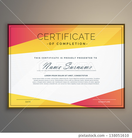 geometric certificate design template vector geometric certificate design template vector 138051610