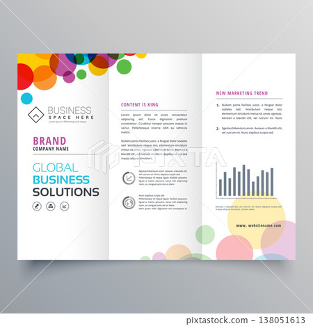 colorful circle abstract trifold brochure design colorful circle abstract trifold brochure design 138051613
