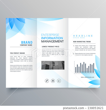 abstract blue flower style business brochure design template abstract blue flower style business brochure design template 138051621