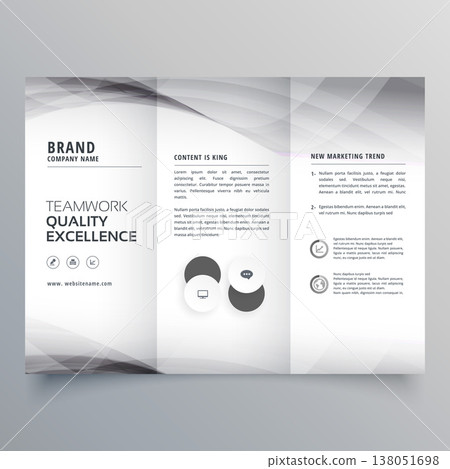 elegant gray trifold business brochure design 138051698