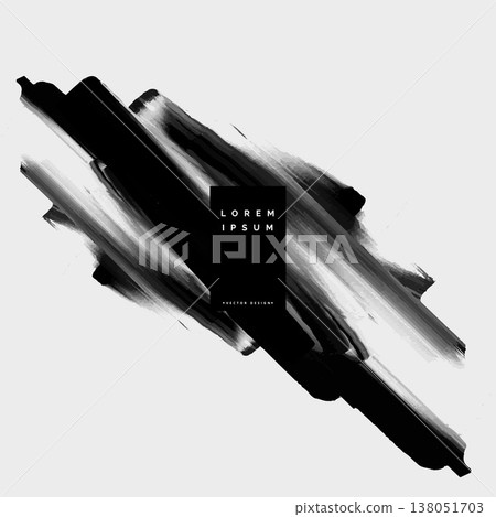black paint stroke watercolor background 138051703