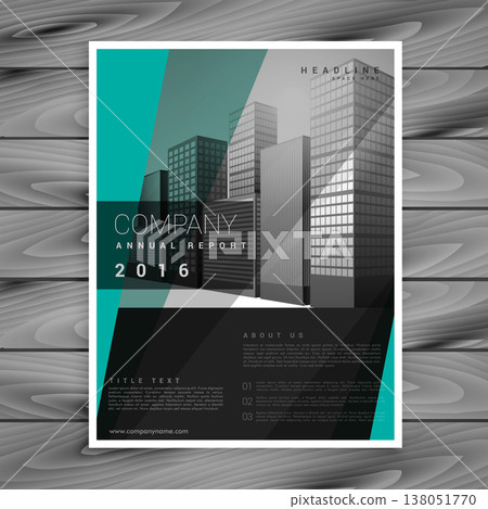 dark business brochure vector design with geometric green shapes dark business brochure vector design with geometric green shapes 138051770