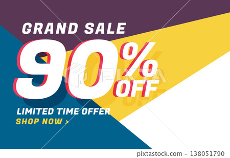 modern geometric sale banner design with offer details 138051790