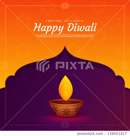 ethnic religious diwali festival background with diya lamp ethnic religious diwali festival background with diya lamp 138051817