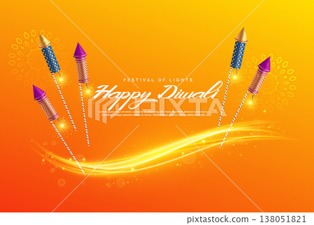 beautiful diwali festival greeting background with fireworks beautiful diwali festival greeting background with fireworks 138051821