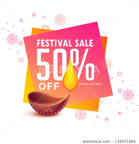 happy diwali sale banner design with diya lamp happy diwali sale banner design with diya lamp 138051868
