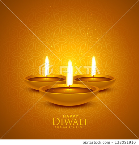 luxury diwali festival background with diya lamps 138051910
