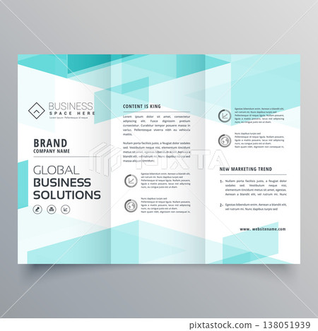 abstract blue tri fold brochure design template for your business abstract blue tri fold brochure design template for your business 138051939