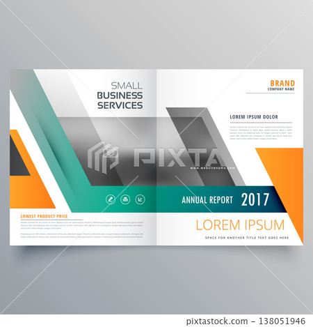 bi fold brochure template design made with geometric shapes bi fold brochure template design made with geometric shapes 138051946