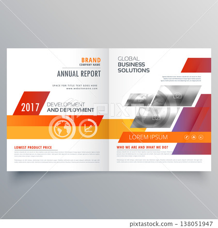 business bi fold brochure or magazine cover page design vector template 138051947