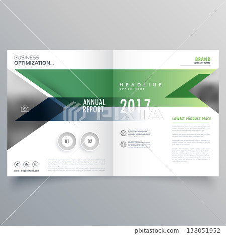green geometric bi fold business brochure design template green geometric bi fold business brochure design template 138051952