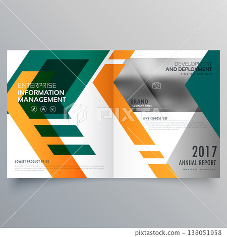 creative geometric bi fold brochure design template 138051958