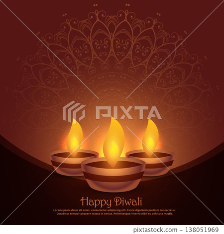 beautiful diwali diya festival background 138051969