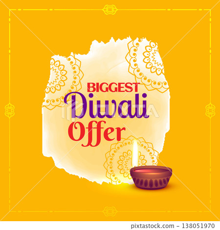 diwali offer voucher design with diya and decorative element diwali offer voucher design with diya and decorative element 138051970