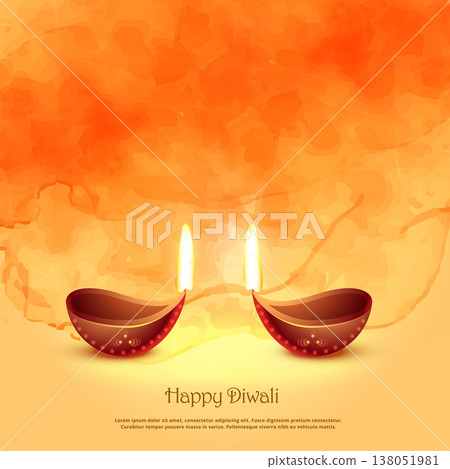 burning diya lamps for diwali festival greeting background burning diya lamps for diwali festival greeting background 138051981