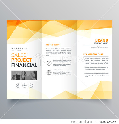 abstract orange trifold creative brochure design template abstract orange trifold creative brochure design template 138052026