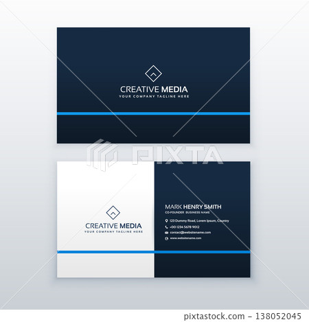 simple blue business card vector design template simple blue business card vector design template 138052045