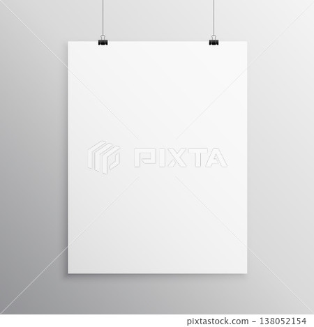 blank flyer mockup template hanging with clip 138052154