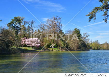 View of Lake Inferieur and the Bois de Boulogne from the shore, Paris, March 17, 2026. View of Lake Inferieur and the Bois de Boulogne from the shore, Paris, March 17, 2026. 138052207