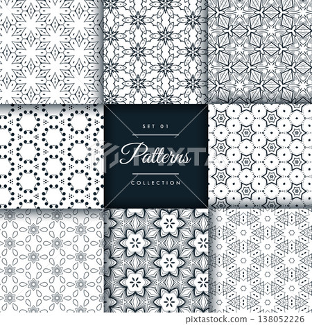 abstract pattern set in 8 different styles abstract pattern set in 8 different styles 138052226