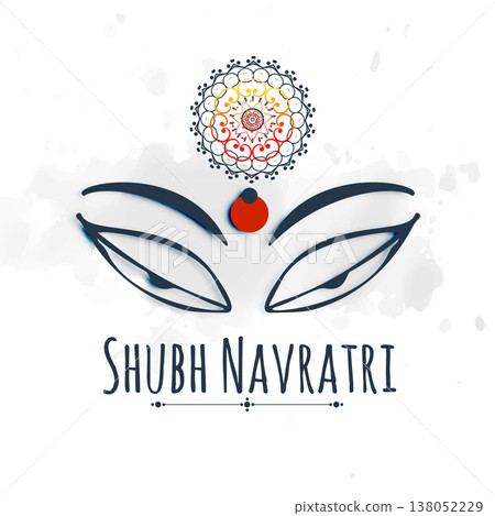shubh (happy) navratri celebration design with maa durga beautiful eyes shubh (happy) navratri celebration design with maa durga beautiful eyes 138052229