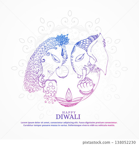goddess lakshmi and lord ganesha creative happy diwali background goddess lakshmi and lord ganesha creative happy diwali background 138052230