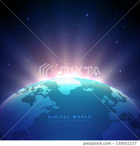 earth background with glowing light vector earth background with glowing light vector 138052237