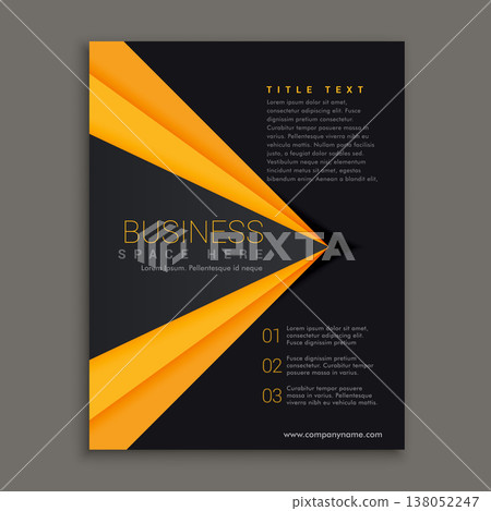 dark brochure design with yellow stripe dark brochure design with yellow stripe 138052247