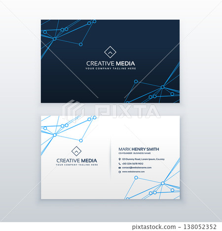 vector blue clean business card design 138052352