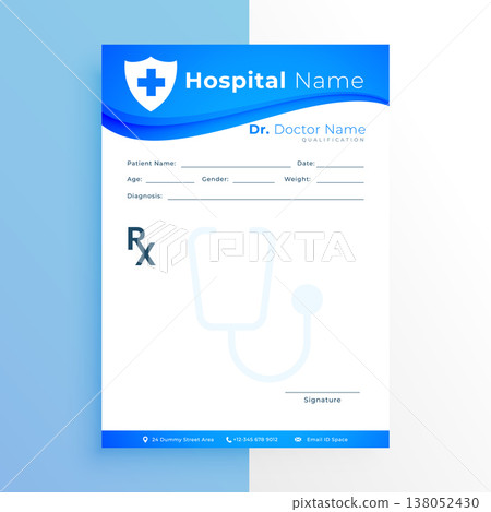 empty medical prescription letter flyer for corporate promo 138052430