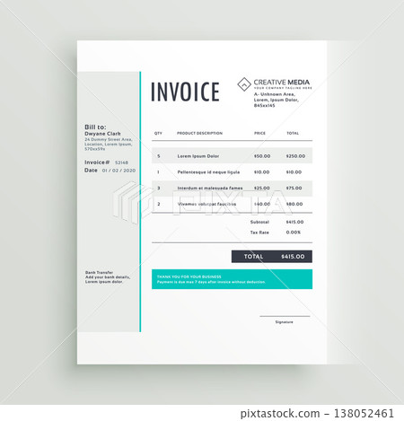 invoice form template design for your billing invoice form template design for your billing 138052461