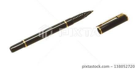 Elegant Black Pen with Cap isolated on a white background 138052720