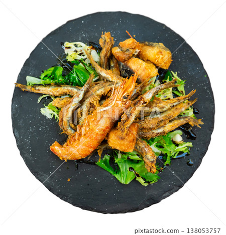 Grilled seafood and fish are specialty at coastal restaurant Grilled seafood and fish are specialty at coastal restaurant 138053757