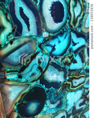 Agate texture with blue and green shades Agate texture with blue and green shades 138053856